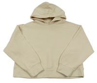 Béžová crop mikina s kapucí Zara