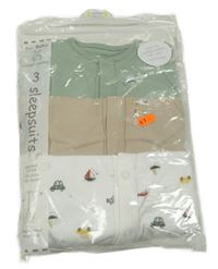 Nové - 3x overal s obrázkem khaki+ béžový+ bílý Dunnes