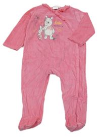 Růžový sametový overal s Medvídkem Pú Disney
