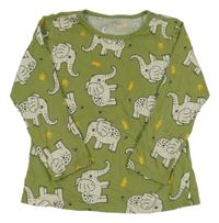 Zelené tričko so slonmi LCW