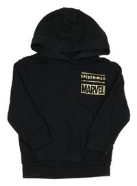 Čierno-zlatá mikina so Spidermanem a kapucňou