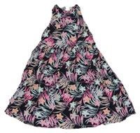 Tmavomodré vzorované šaty s květinami S. Oliver