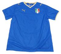 Modré funkční sportovní perforované tričko ITALIA Puma 