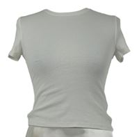 Dámské bílé žebrované crop tričko H&M