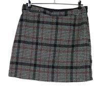Dámská černo-bílo-červená kostkovaná vlněná sukně Papaya