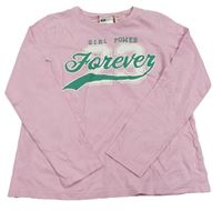 Světlerůžové pyžamové triko s nápisem H&M