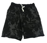 Černo-šedé vzorované teplákové kraťasy H&M
