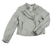 Sivá koženková bunda