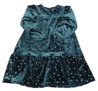 Tmavozelené sametové šaty s hvězdami John Lewis