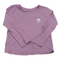 Fialové triko s kytičkou Primark