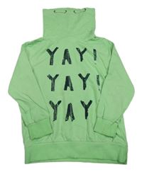 Světlezekná mikina s nápismi a komínovým golierom Yigga