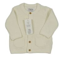 Nové - Smetanový propínací svetr s kapsami F&F