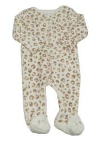 Smetanovo-hnedý leopardí chlpatý overal George