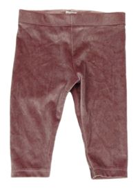 Svetloružové zamatové legíny F&F