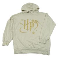 Béžová oversize mikina s kapucí - Harry Potter Tu