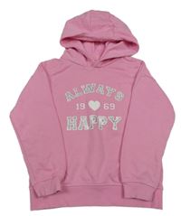 Růžová mikina s nápisem a kapucí Primark