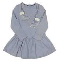 Levandulové bavlnené šaty s bruslemi M&S