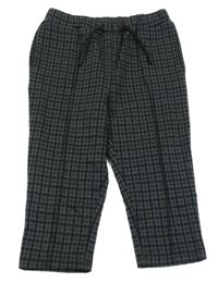 Tmavošedo-tmavomodré kockované nohavice