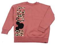 Staroružová mikina s nápisom a Mickeym George