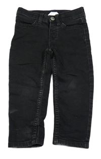 Čierne slim fit teplákové rifle H&M