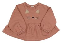 Staroružová tepláková tunika s mačkami Next