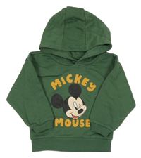 Zelená mikina s Mickeym a kapucí Disney