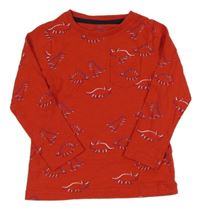 Červené triko s dinosaury M&S