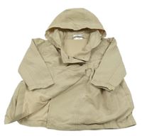 Béžový šušťákový podšitý kabát s kapucňou Ergee