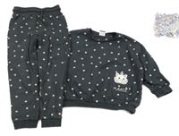 2set - Tmavošedá puntíkatá tepláková souprava s Marií George