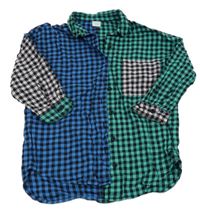 Černo-modro-zelená kostkovaná košilová tunika Next