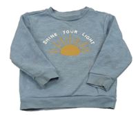 Modrá žíhaná mikina s nápisom a sluncem Primark