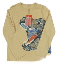 Nové -Béžové triko s dinosaurem 