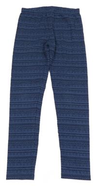 Modro-tmavomodré vzorované legíny Yigga