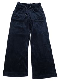 Tmavomodré plyšové nohavice 157