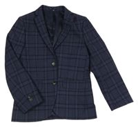 Tmavomodré kockované spoločenské sako Next