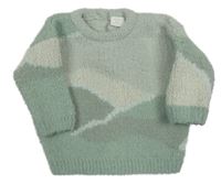 Zelenkavý sveter so vzorom Next