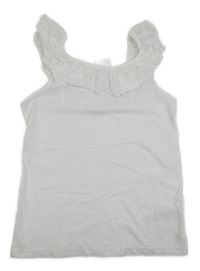Nové - Biely top s madeirovým volánem Primark