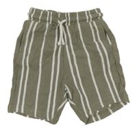 Khaki-bílé strukturované kraťasy George
