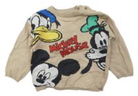 Béžový svetr s Mickeym a kamarády H&M