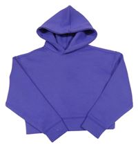 Fialová športová crop mikina s kapucňou