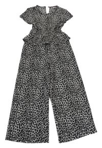 Bielo-čierny leopardí nohavicový overal Dunnes