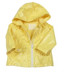 Žltá trblietavá nepromokavá jarná bunda s kapucňou F&F