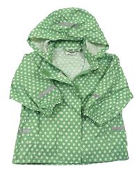 Zelená šušťáková bunda s hviezdičkami a odopínacíá kapucňou Impidimpi