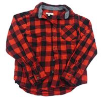 Čierno-červená kockovaná flanelová košeľa Urban