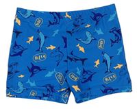 Modré nohavičkové plavky s rybičkami George