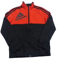 Čierno-červená prepínaci športová mikina s logom Adidas