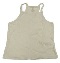 Smotanový rebrovaný crop top H&M