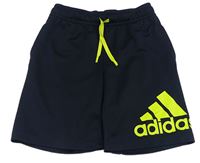 Tmavomodré funkční sportovní kraťasy s logem Adidas
