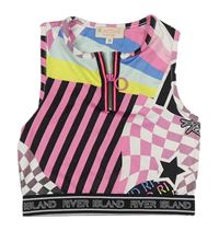 Farebný vzorovaný crop top River Island