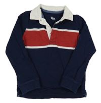 Tmavomodro-červené polo triko M&Co.